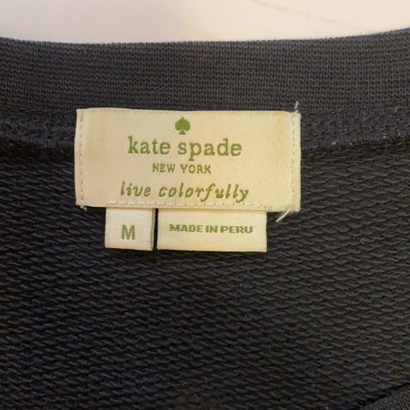 Kate Spade Black Glitter Polka Dot Sweatshirt with Large Bow, Medium - Picture 5 of 8